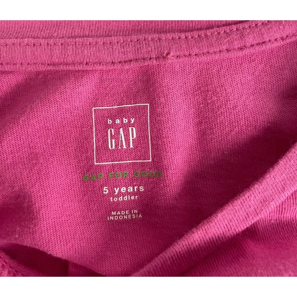 Gap Long Sleeve Pink Glitter Graphic T Shirt Pegasus Horse Girls 5